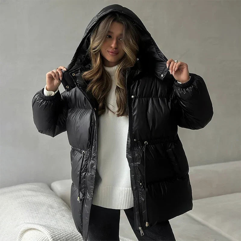 Hattie hooded drawcord puffer coat - view 2