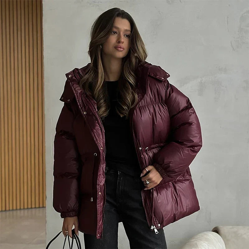 Hattie hooded drawcord puffer coat - view 4