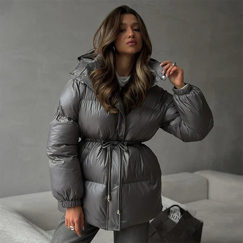 Hattie hooded drawcord puffer coat - view 7