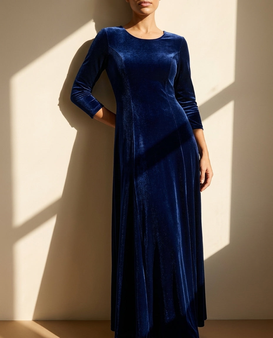 Clara velvet a-line maxi dress - view 2