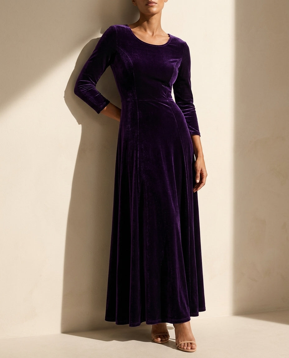 Clara velvet a-line maxi dress - view 4
