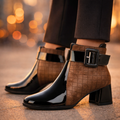 Ursula quilted panel ankle boots - front view