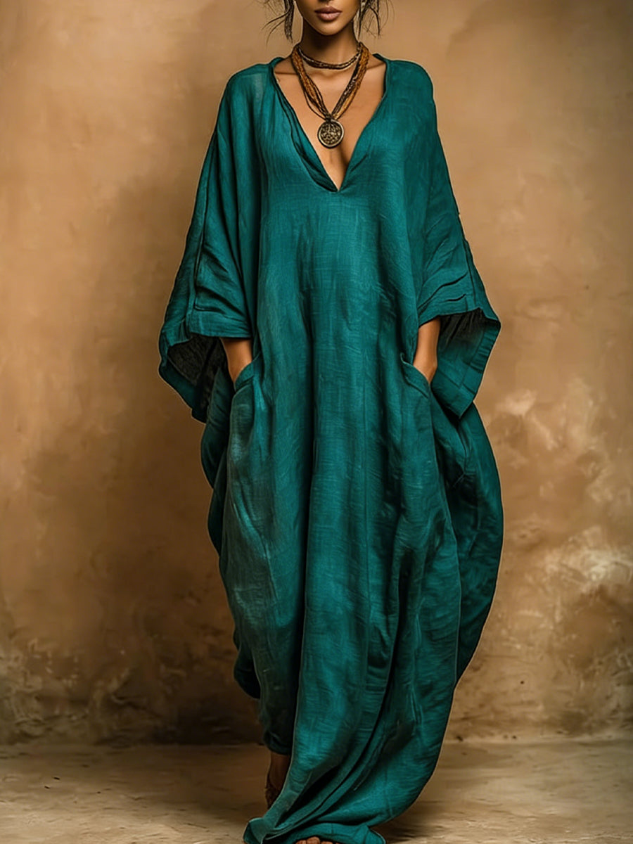 Susan - Bohemian Linen And Cotton Kaftan Robe