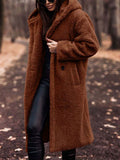 Oversized Teddy Overcoat with a Notch Collar and Deep Pockets