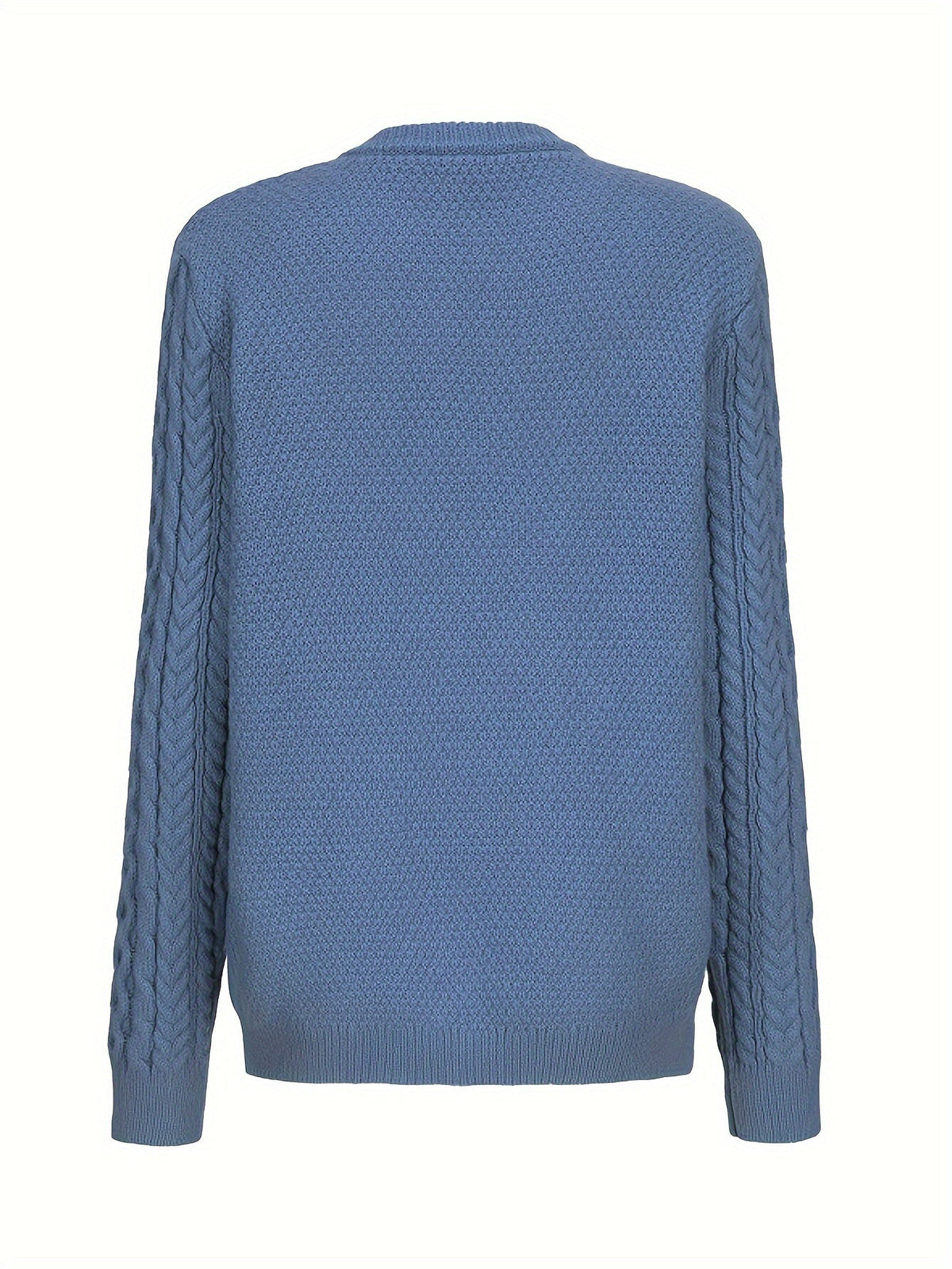 Women's Cable-Knit Cardigan with Button Front and Pockets