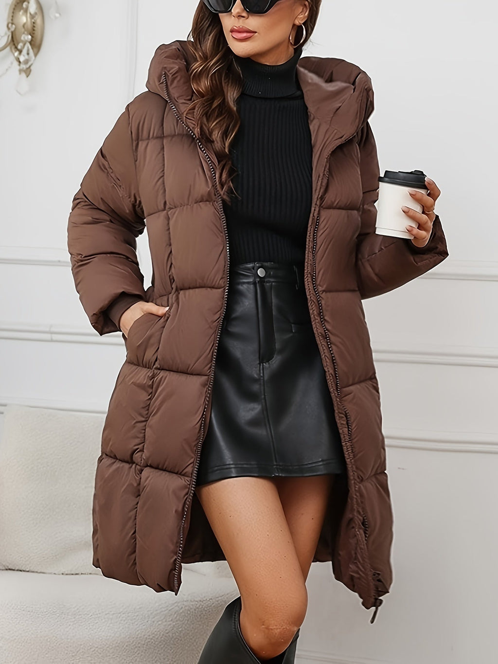 Rosalie | Mid Length Hooded Puffer Jacket