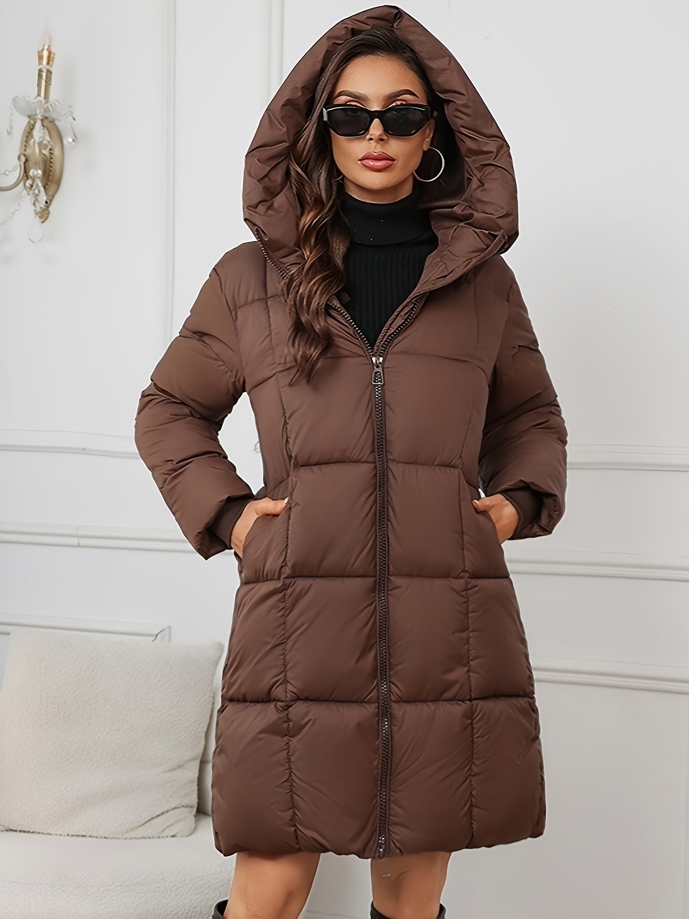 Rosalie | Mid Length Hooded Puffer Jacket