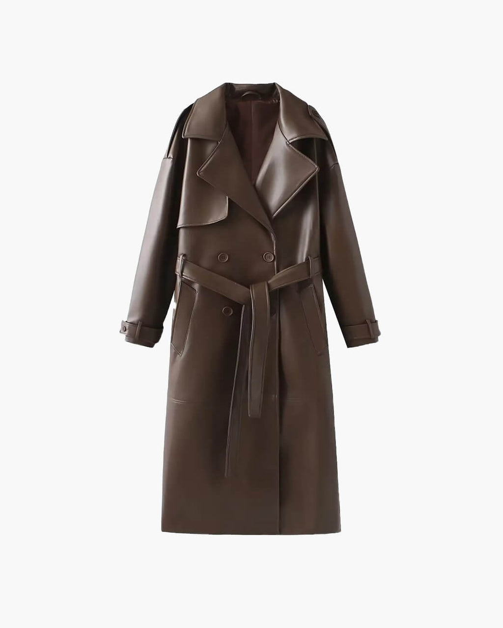 Gwendolen faux leather maxi trench coat - view 11
