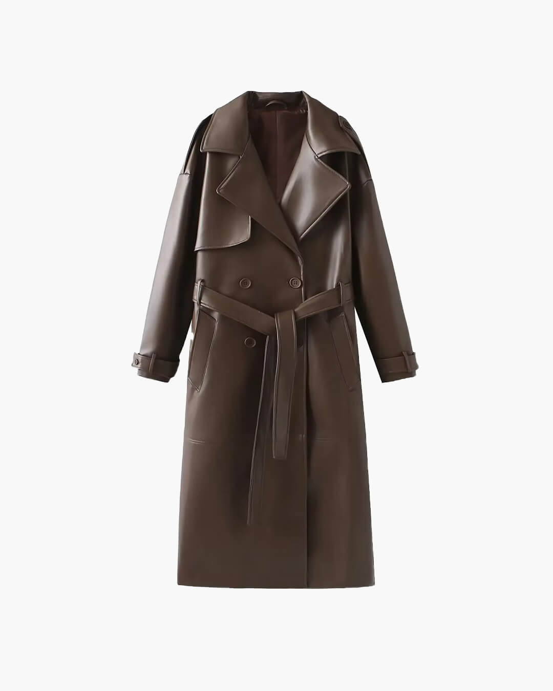 Gwendolen faux leather maxi trench coat - view 11