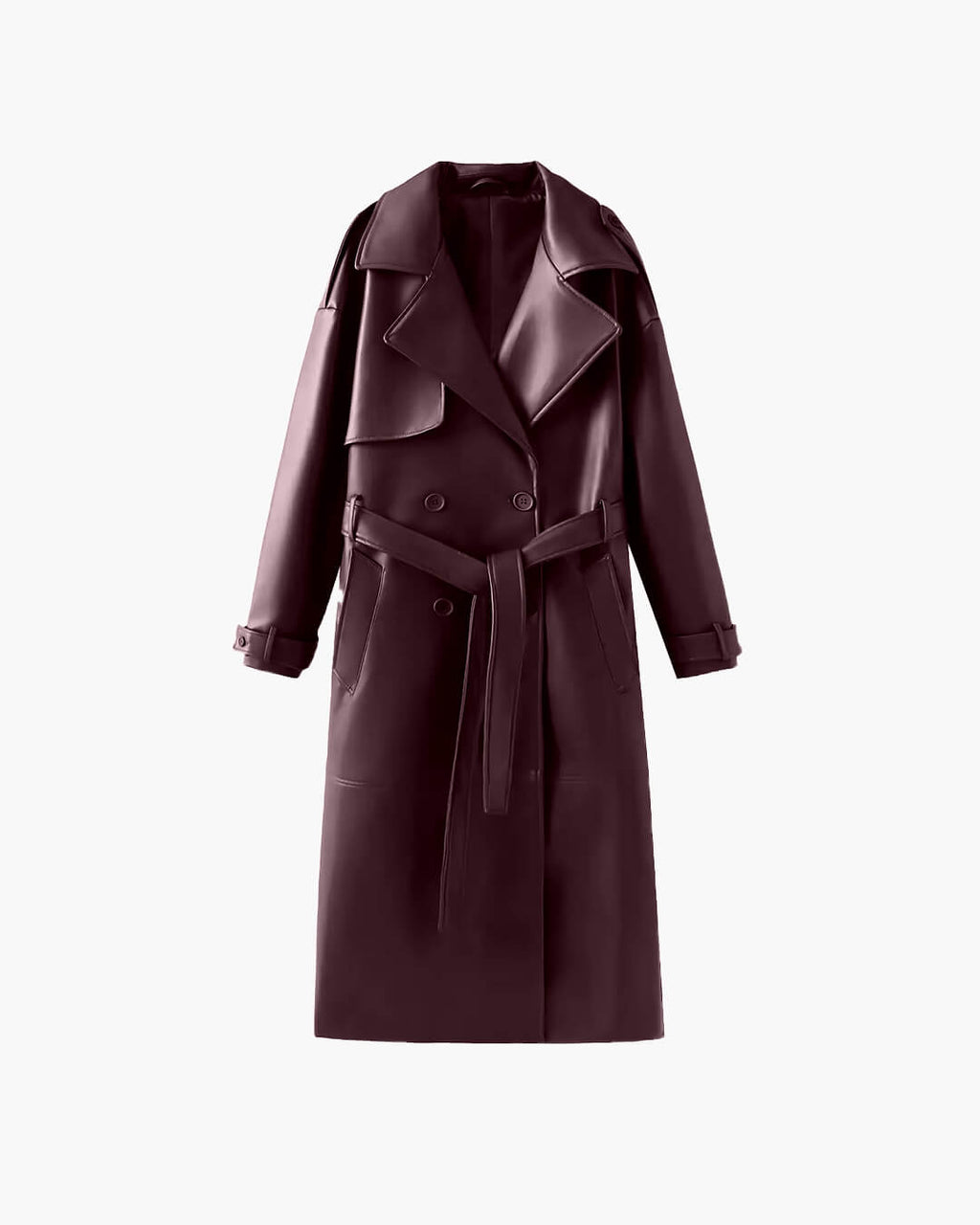 Gwendolen faux leather maxi trench coat - view 9