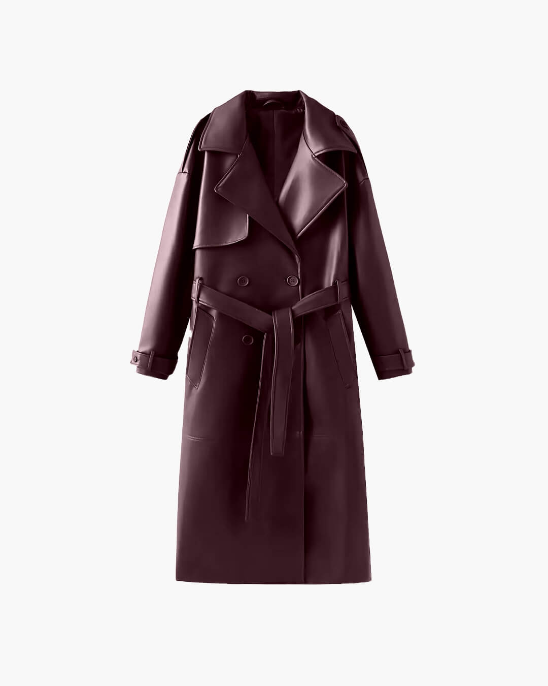 Gwendolen faux leather maxi trench coat - view 9