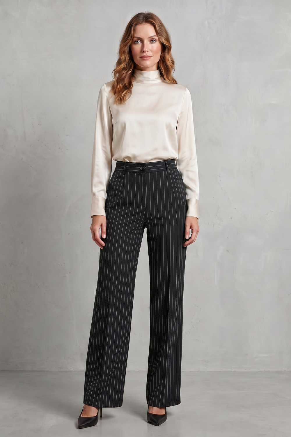 Muriel pinstripe wide leg trousers - view 2