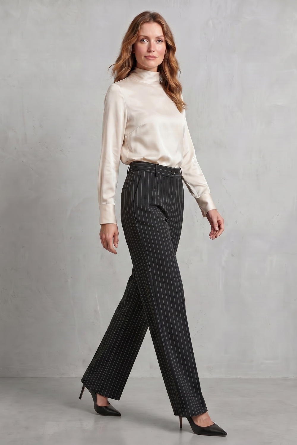 Muriel pinstripe wide leg trousers - view 3