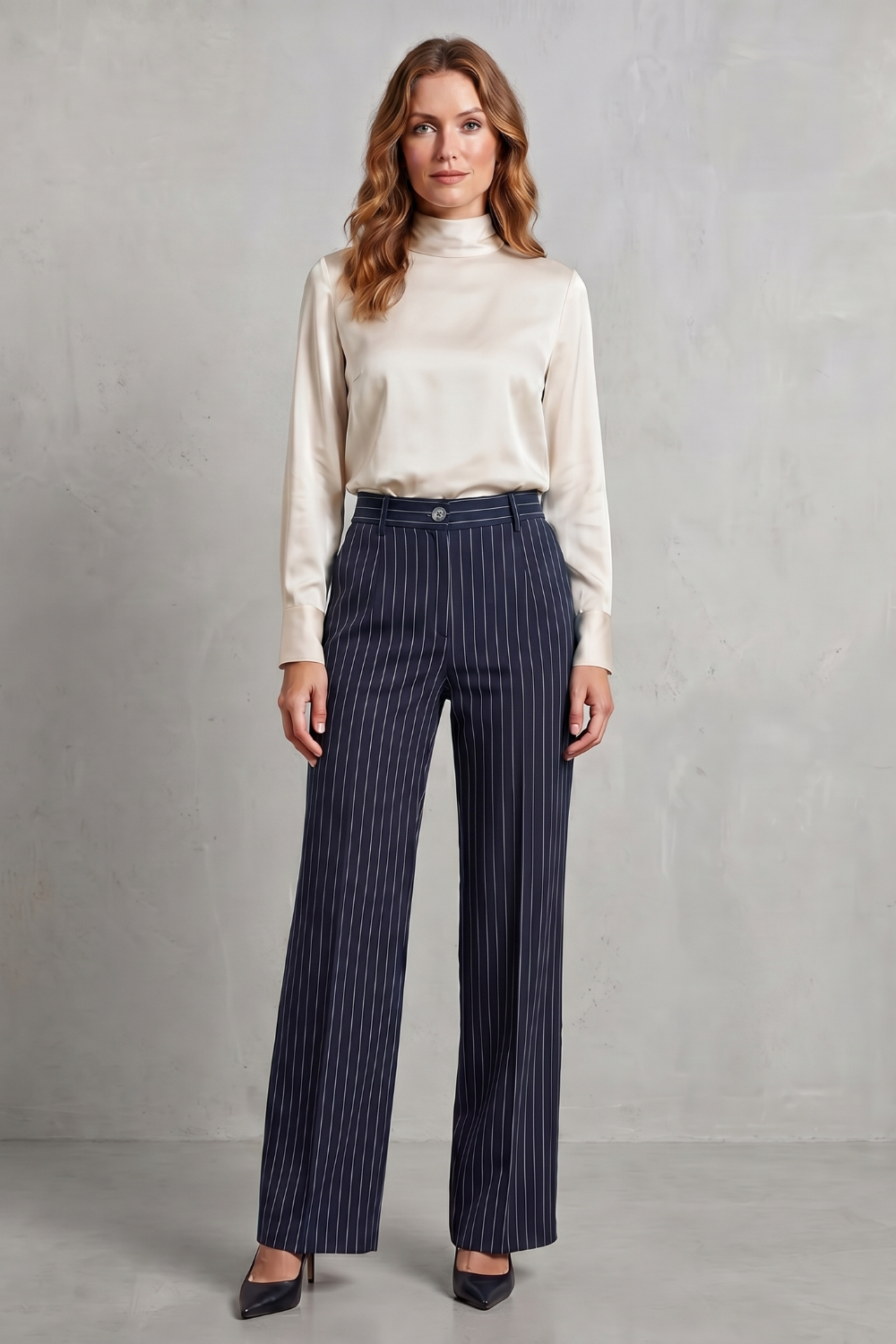 Muriel pinstripe wide leg trousers - view 6