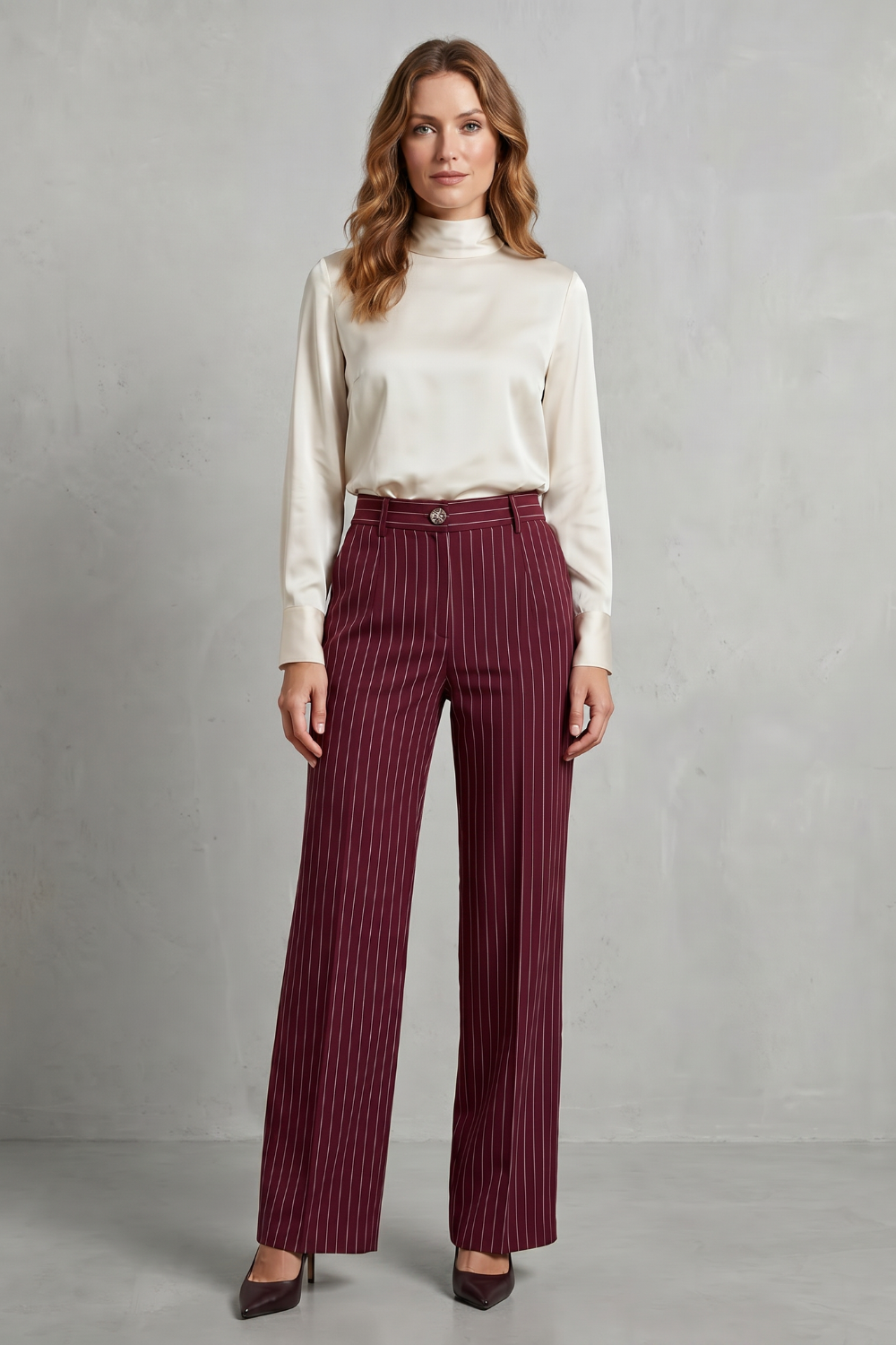 Muriel pinstripe wide leg trousers - view 8