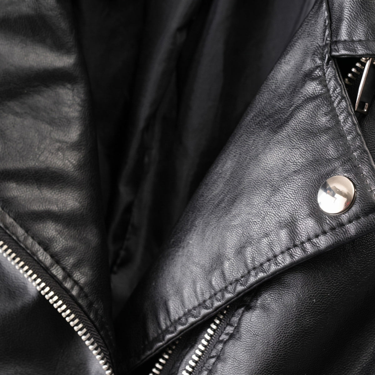 Biker Jacket Womens Quilted Shoulder Asymmetric Zip Notched Lapel Fitted