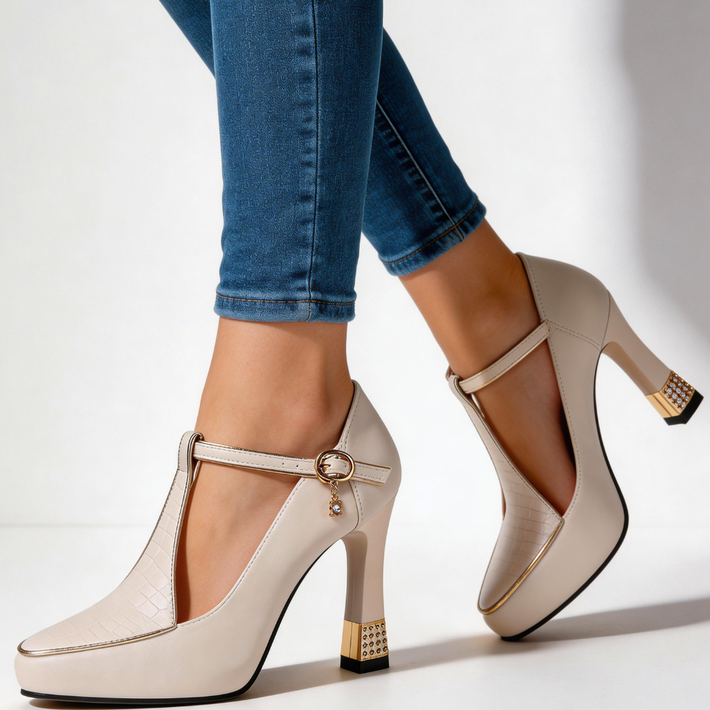 Wilhelmina t-bar studded heels - view 10