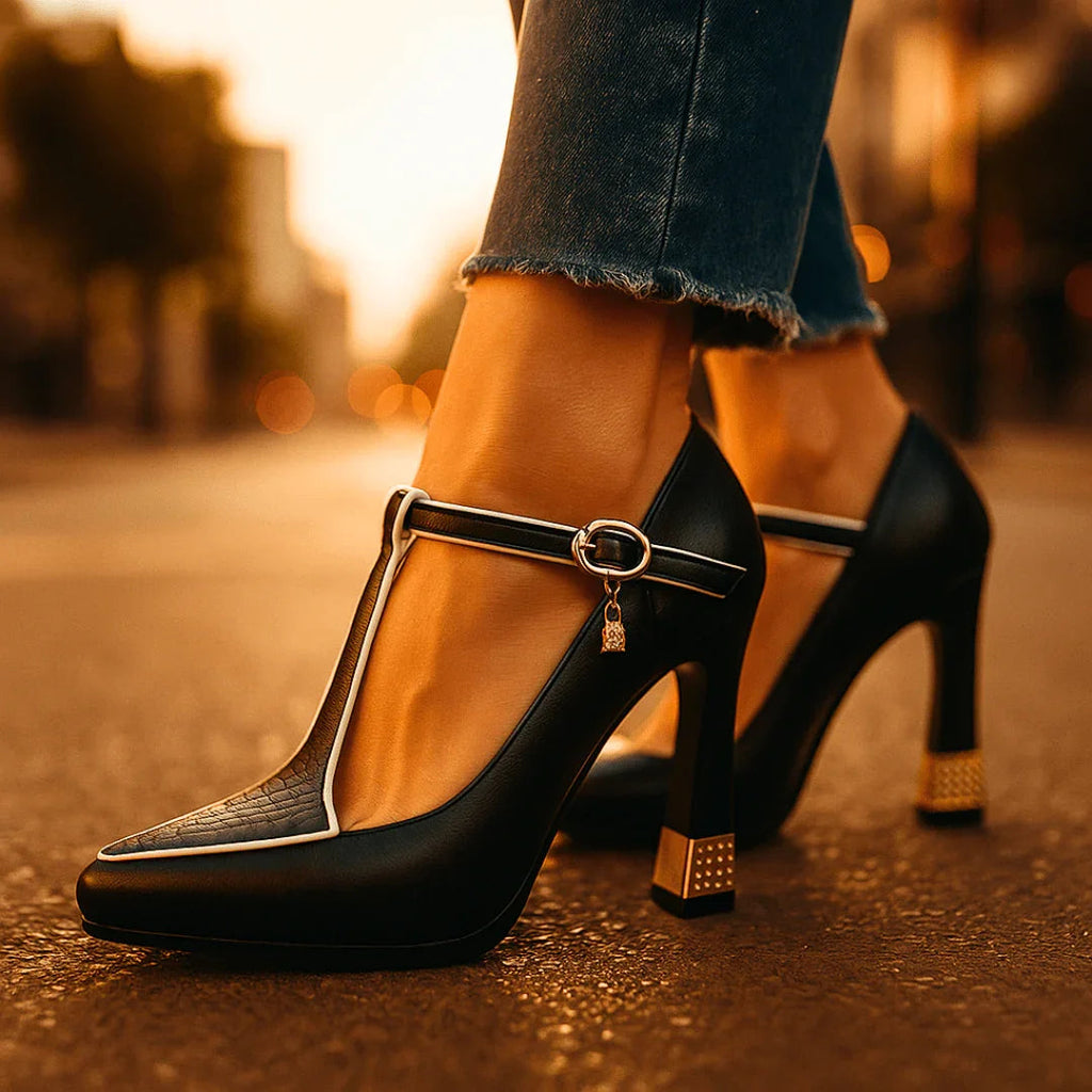 Wilhelmina t-bar studded heels - view 11