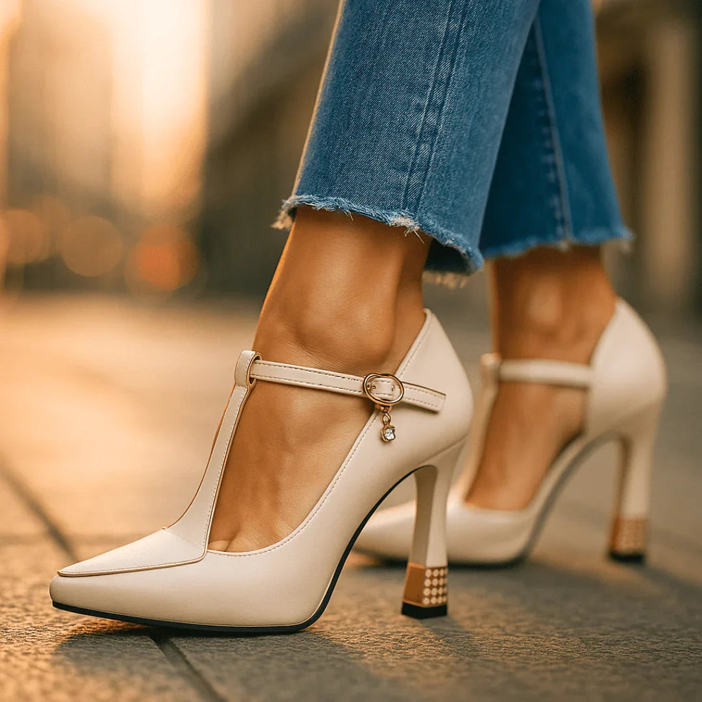 Wilhelmina t-bar studded heels - view 12