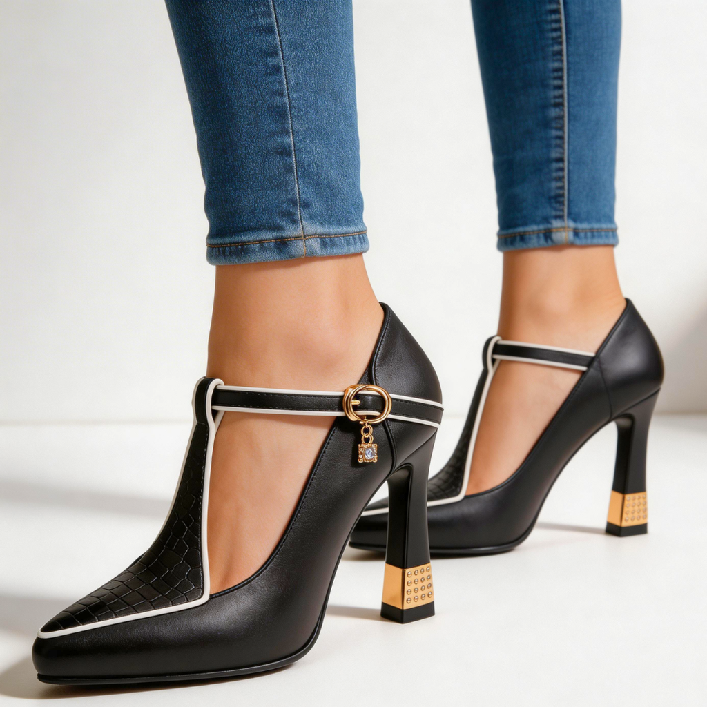 Wilhelmina t-bar studded heels - view 7