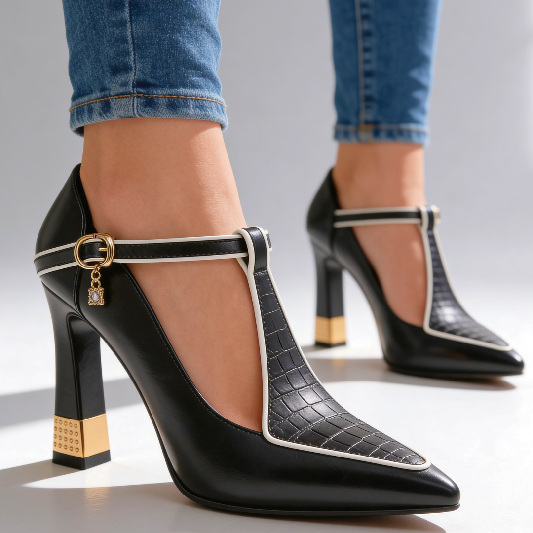 Wilhelmina t-bar studded heels - view 8