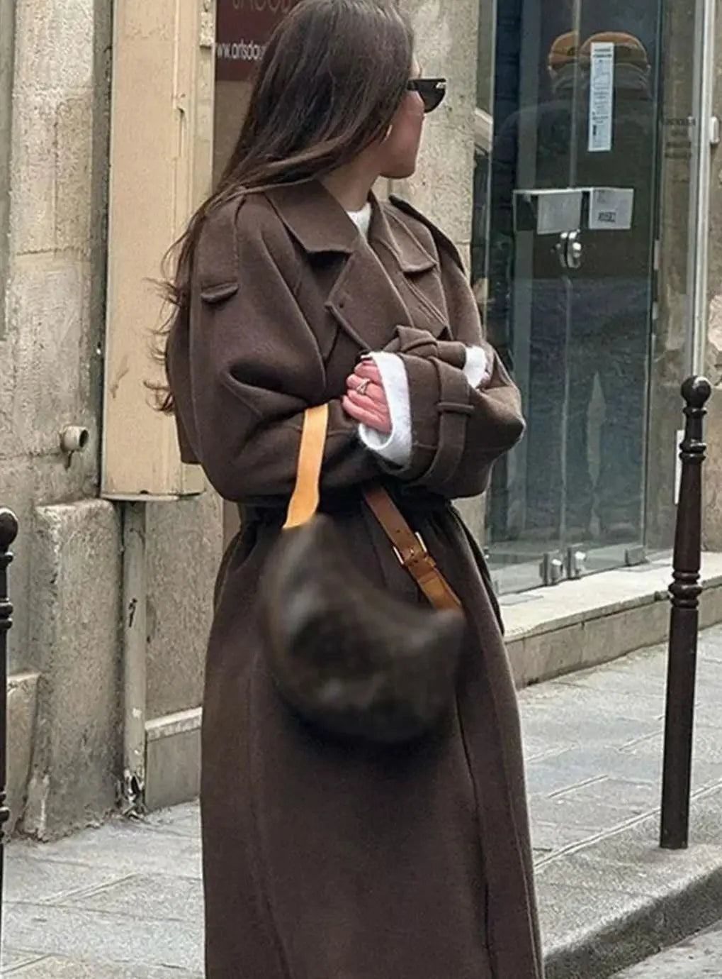 Willow | Women's Belted Button-Front Mid-Length Wool Midi Coat
