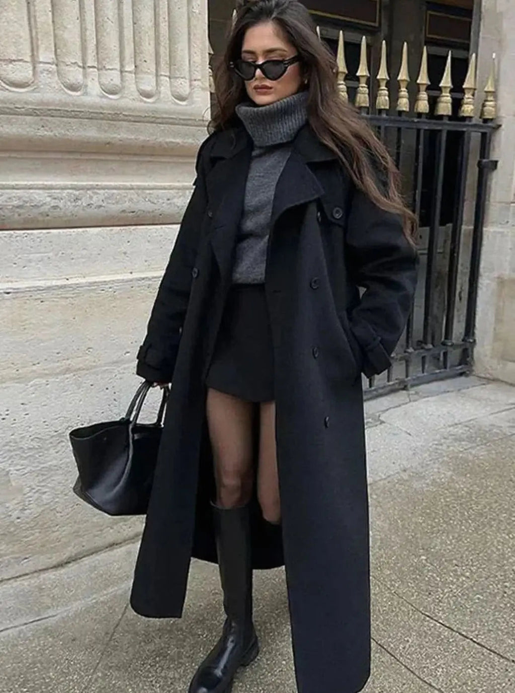 Willow | Women's Belted Button-Front Mid-Length Wool Midi Coat
