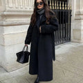Willow | Women's Belted Button-Front Mid-Length Wool Midi Coat