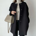Lily | Women's Chic Collarless Button-Front Longline Coat