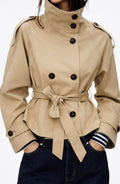 Isla | Women's Double-Breasted Belted Trench Coat Blazer