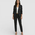 Willow | Women's Double-Breasted Gold-Button Blazer Trouser Suit Set