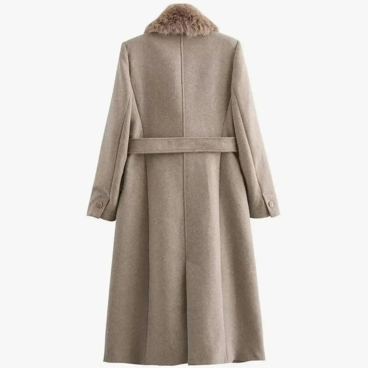 Grace | Women's Faux Fur Collar Belted Longline Winter Coat