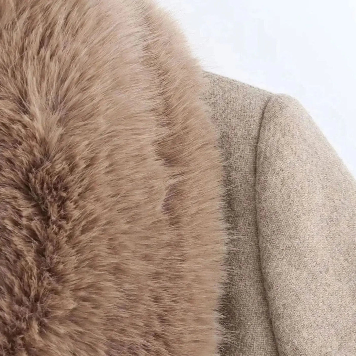 Grace | Women's Faux Fur Collar Belted Longline Winter Coat