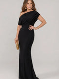 Lily | Women's One-Shoulder Draped Maxi Cocktail Dress