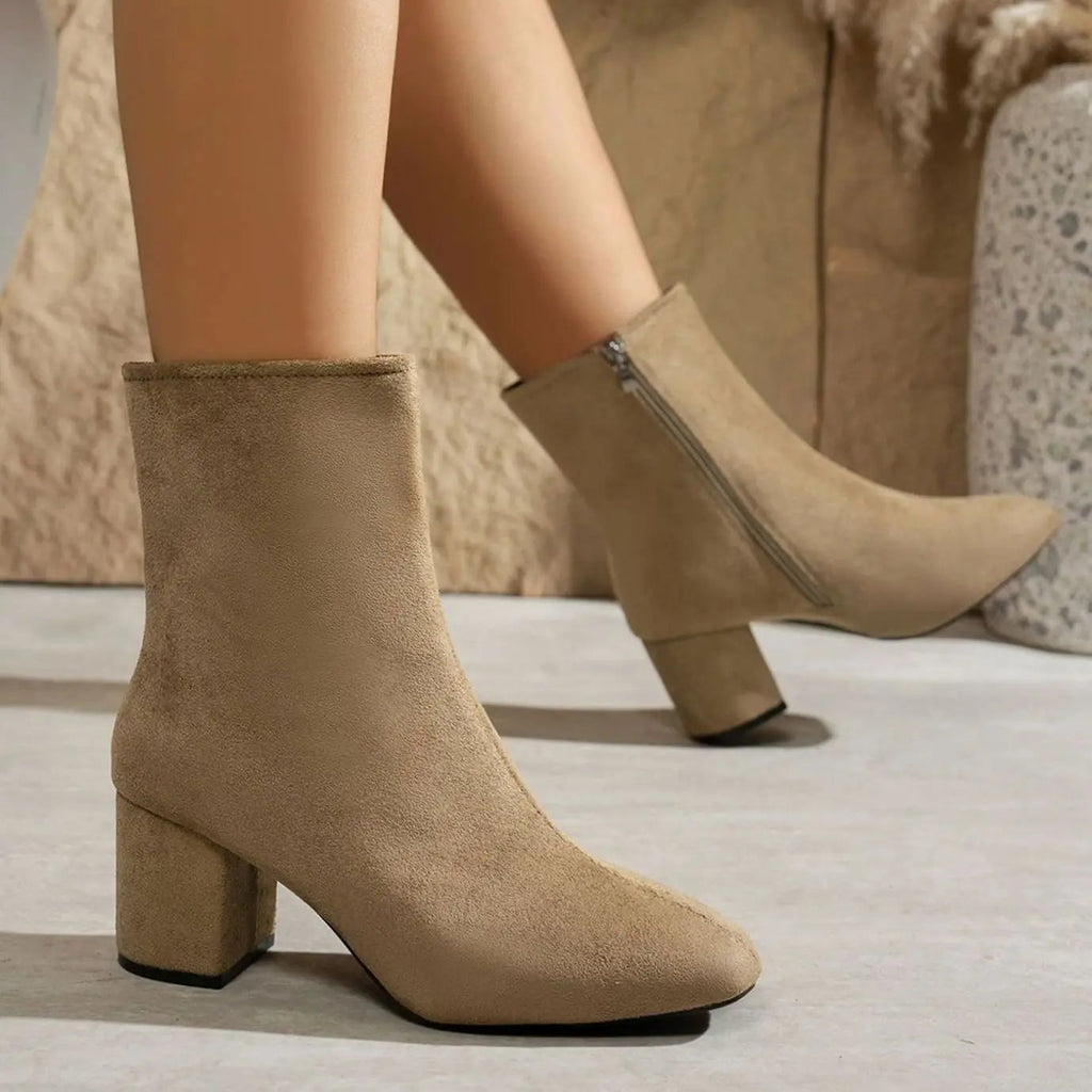Freya | Women's Patent Block-Heel Side-Zip Ankle Boots