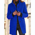 Women's Button-Front Coat with Stand Collar